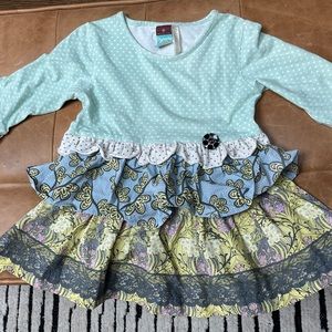 MATILDA JANE top/dress - size 6 - 3/4 sleeve w/ puff cuffs